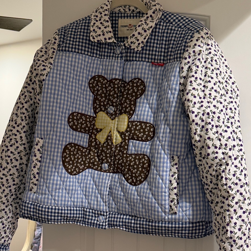 teddy fresh patchwork teddy bear jacket - image 1